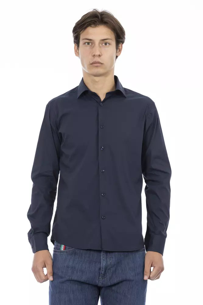 Baldinini Trend Sleek Blue Slim-Fit Designer Shirt