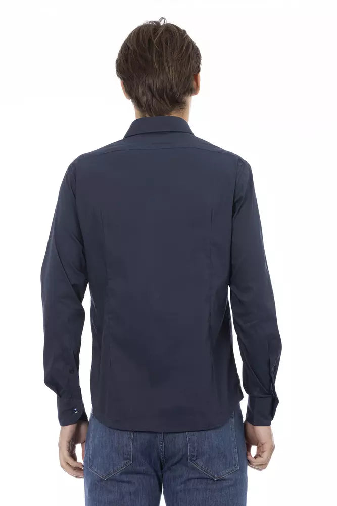 Baldinini Trend Sleek Blue Slim-Fit Designer Shirt