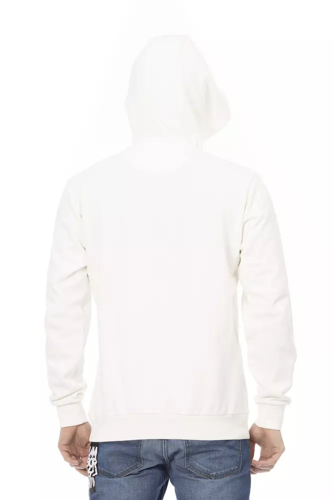 Automobili Lamborghini Sleek White Lamborghini Hoodie with Logo Sleeve