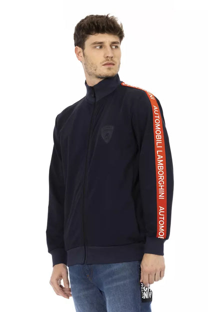 Automobili Lamborghini Sleek Zippered Sweatshirt with Iconic Sleeve Detail