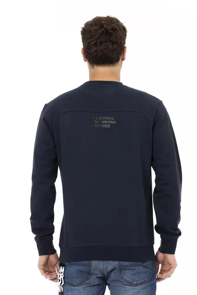 Automobili Lamborghini Sleek Shield Emblem Blue Crewneck Sweatshirt