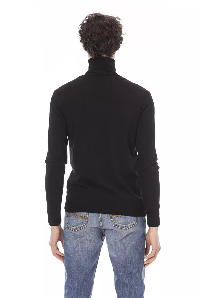 Baldinini Trend Elegant Turtleneck Sweater with Monogram Accent