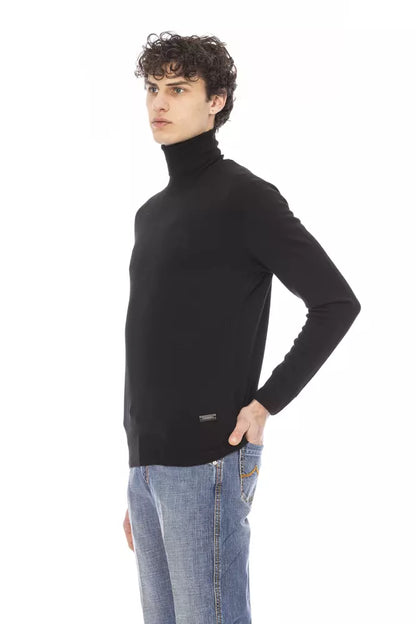 Baldinini Trend Elegant Turtleneck Sweater with Monogram Accent