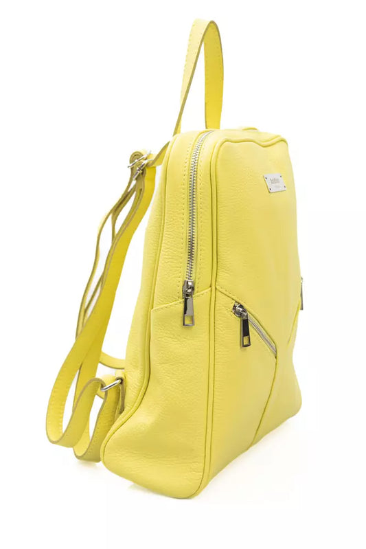 Baldinini Trend Sunshine Yellow Leather Backpack