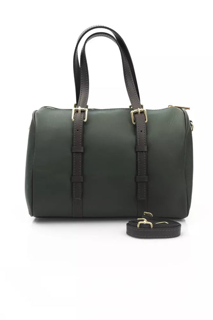 La Martina Elegant Green Leather Crossbody Bag