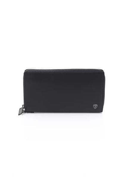 Automobili Lamborghini Sleek Calfskin Leather Zip Wallet