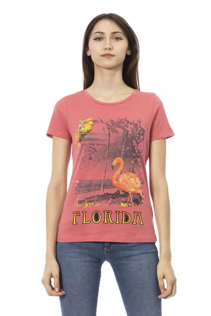 Trussardi Action Chic Pink Print Tee for Trendy Summer Looks