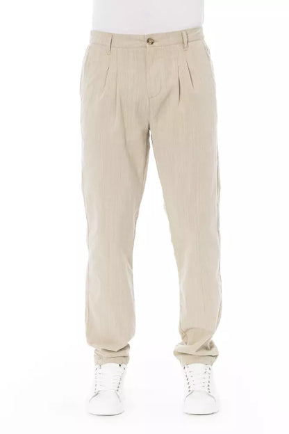 Baldinini Trend Elegant Beige Cotton Chino Trousers