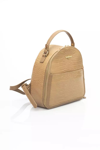 Baldinini Trend Elegant Beige Backpack with Golden Accents