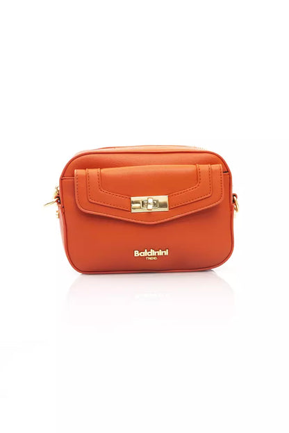 Baldinini Trend Exquisite Red Shoulder Zip Bag with Golden Details