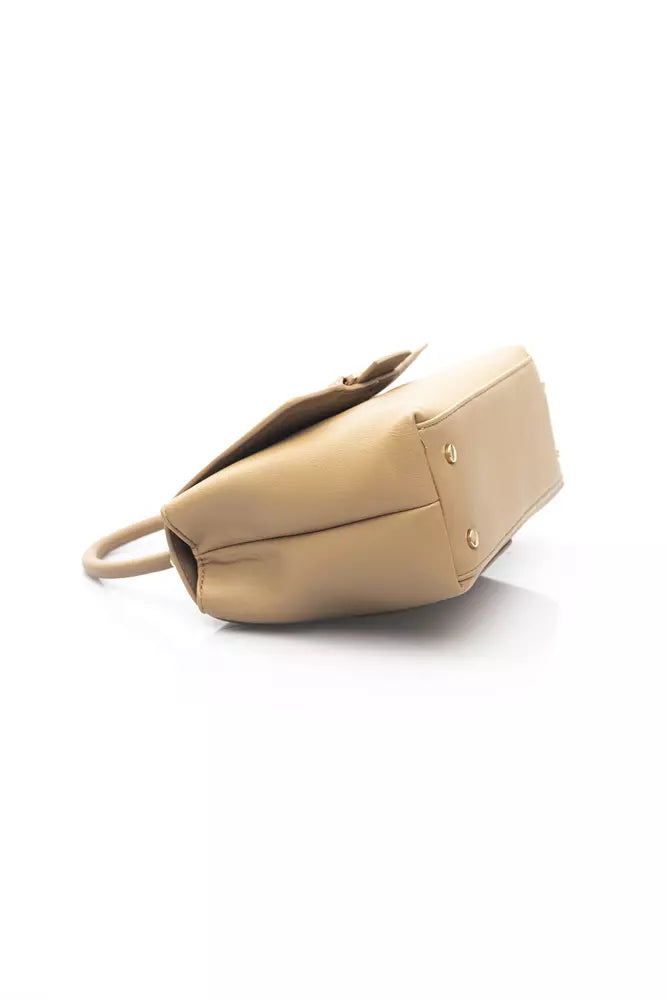 Baldinini Trend Beige Chic Shoulder Bag with Golden Details