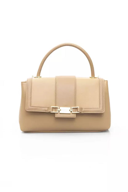 Baldinini Trend Beige Chic Shoulder Bag with Golden Details