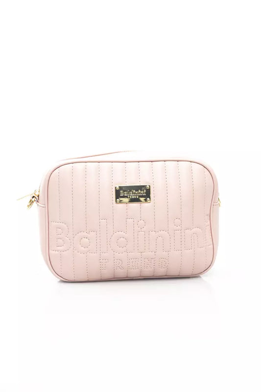 Baldinini Trend Elegant Pink Shoulder Bag with Golden Accents