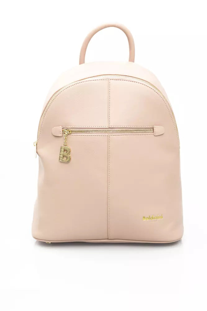 Baldinini Trend Elegant Golden-Detailed Pink Backpack