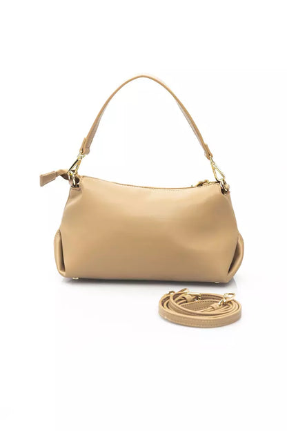 Baldinini Trend Elegant Beige Shoulder Bag with Golden Accents