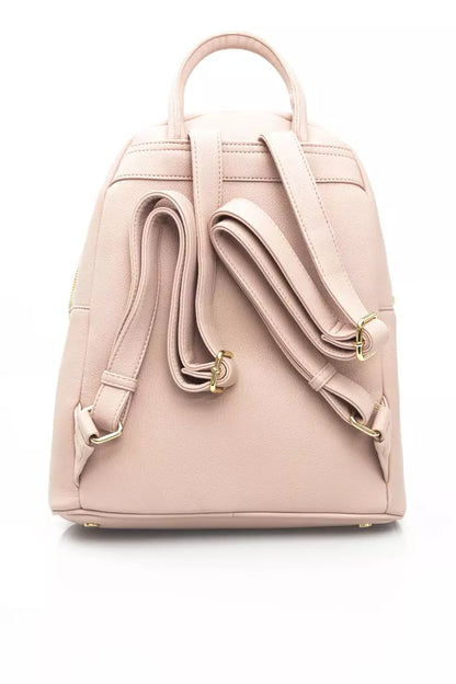 Baldinini Trend Chic Pink Backpack with Golden Accents