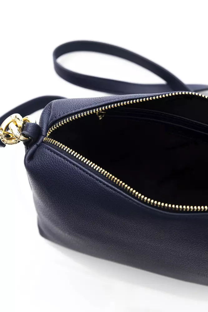 Baldinini Trend Elegant Blue Shoulder Bag with Golden Details