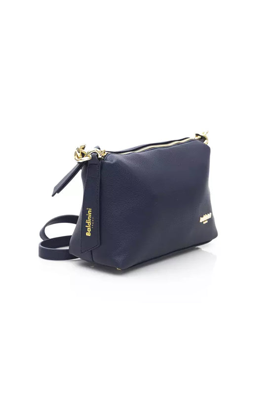 Baldinini Trend Elegant Blue Shoulder Bag with Golden Details