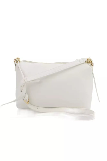 Baldinini Trend Elegant White Shoulder Bag with Golden Accents