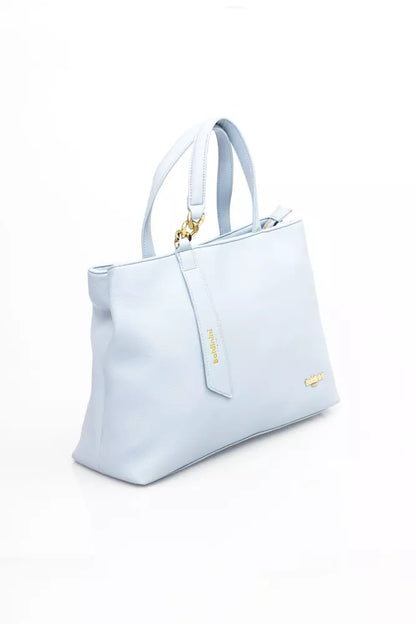 Baldinini Trend Elegant Light Blue Shoulder Bag with Golden Accents