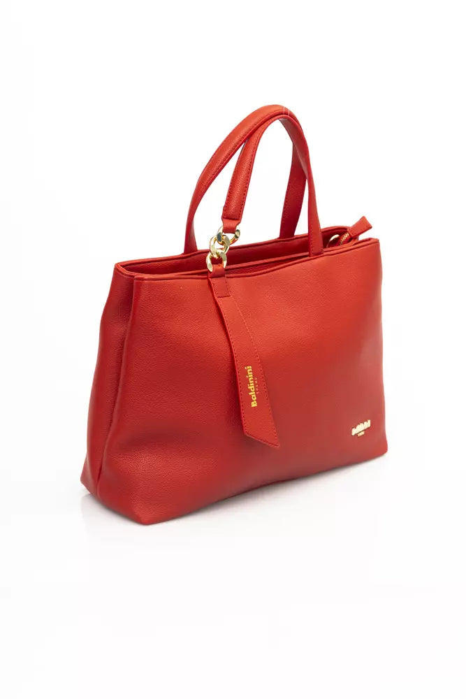 Baldinini Trend Elegant Red Shoulder Bag with Golden Accents