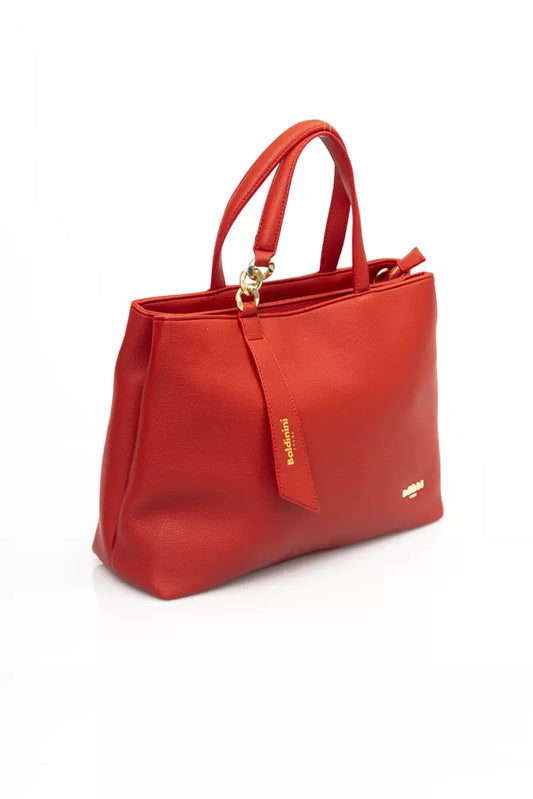 Baldinini Trend Elegant Red Shoulder Bag with Golden Accents