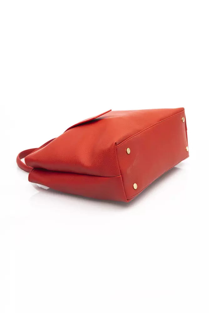 Baldinini Trend Elegant Red Shoulder Bag with Golden Accents