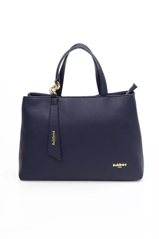 Baldinini Trend Elegant Blue Shoulder Bag with Golden Accents