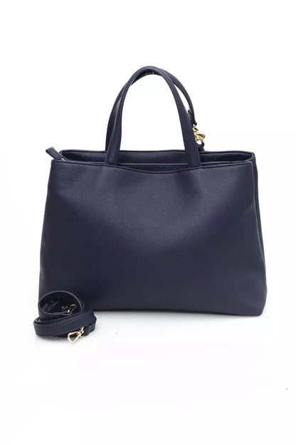 Baldinini Trend Elegant Blue Shoulder Bag with Golden Accents