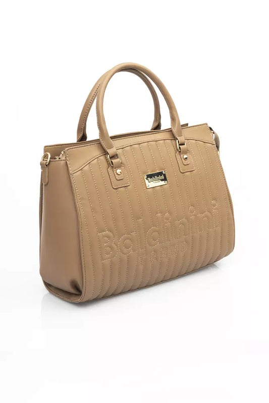 Baldinini Trend Beige Golden Detail Shoulder Bag