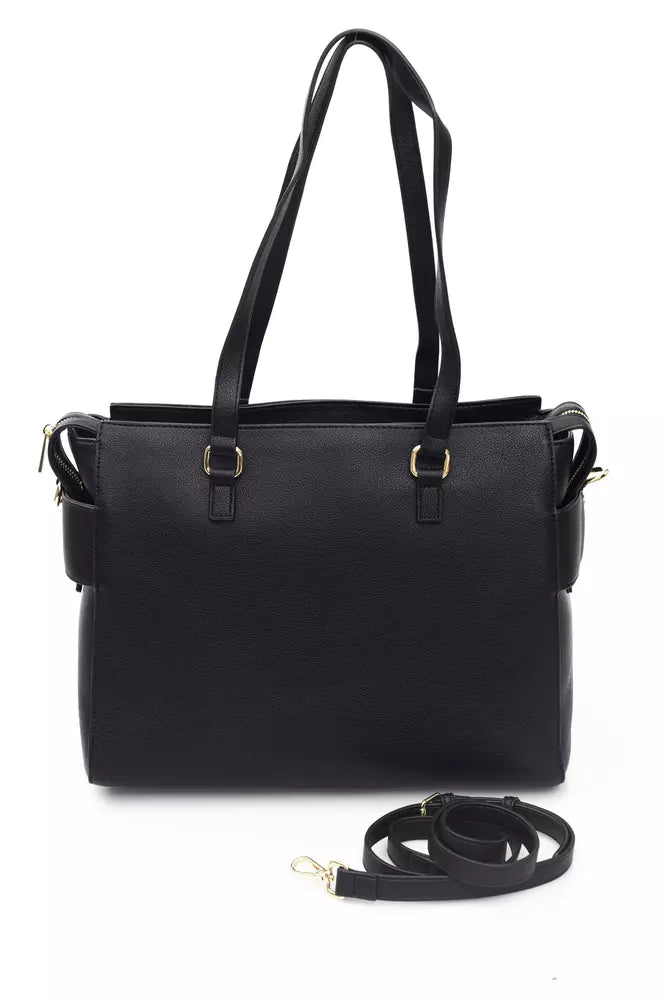 Baldinini Trend Elegant Black Shoulder Bag with Golden Accents