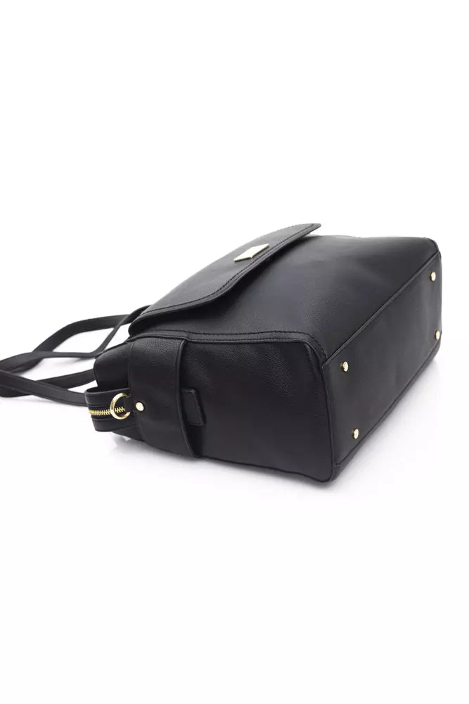 Baldinini Trend Elegant Black Shoulder Bag with Golden Accents