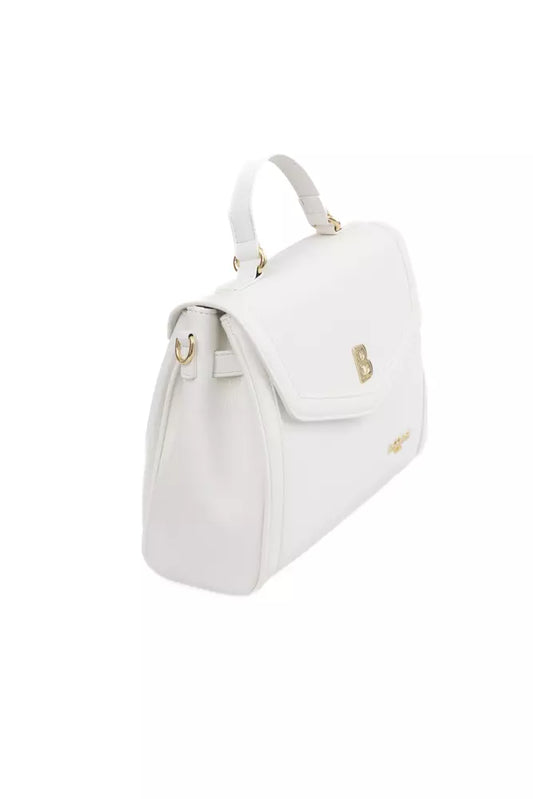 Baldinini Trend Elegant White Shoulder Bag with Golden Accents