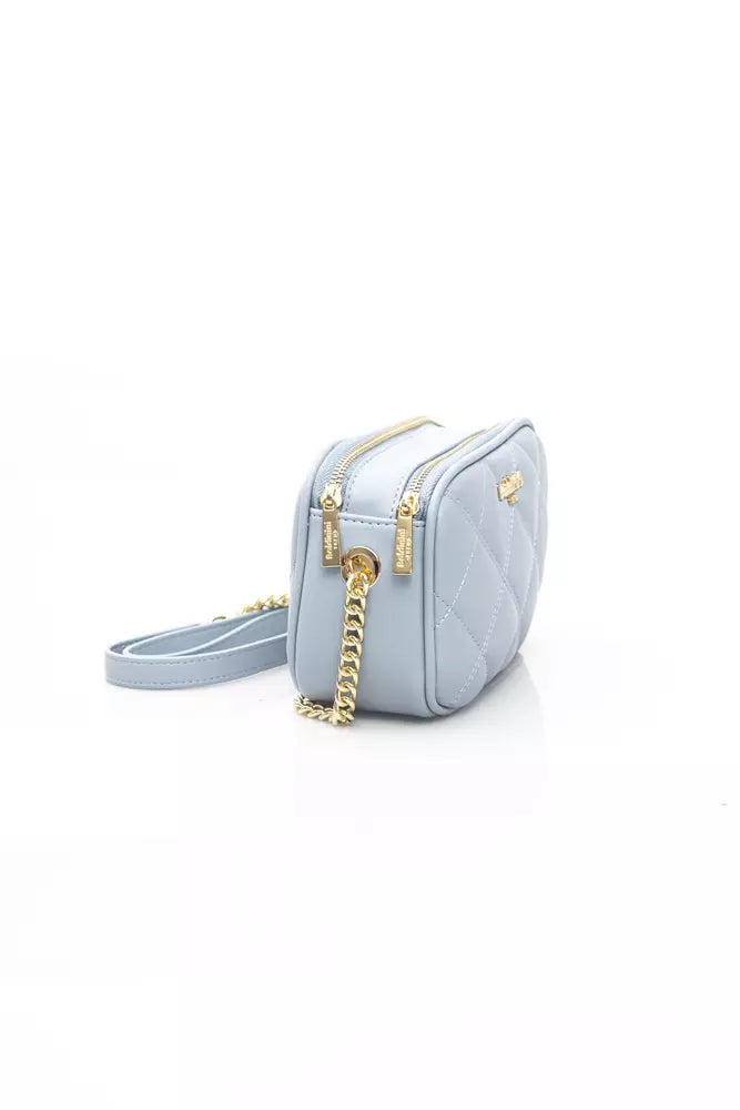 Baldinini Trend Elegant Light Blue Shoulder Bag with Golden Accents