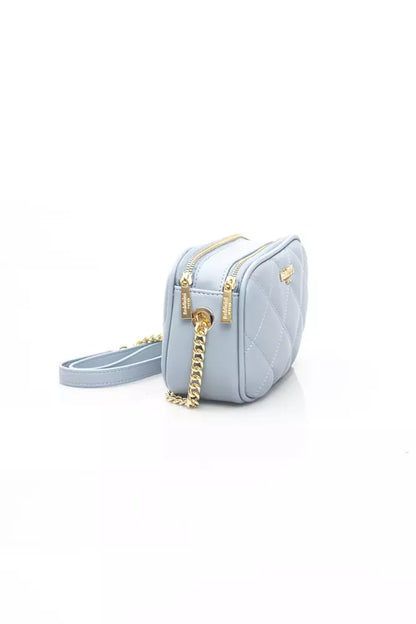 Baldinini Trend Elegant Light Blue Shoulder Bag with Golden Accents