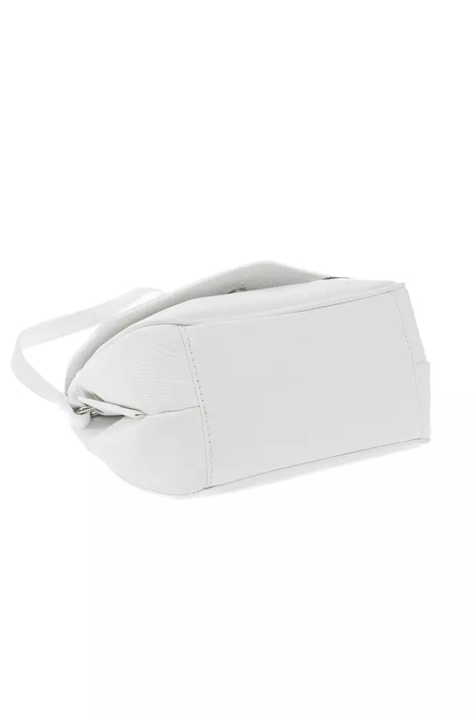 Baldinini Trend Elegant White Leather Shoulder Bag