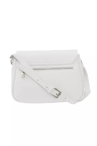 Baldinini Trend Elegant White Leather Shoulder Bag