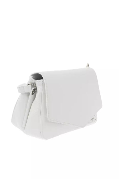 Baldinini Trend Elegant White Leather Shoulder Bag