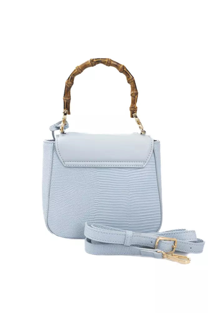 Baldinini Trend Elegant Light Blue Shoulder Bag with Golden Accents