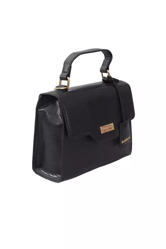 Baldinini Trend Elegant Black Shoulder Bag with Golden Accents