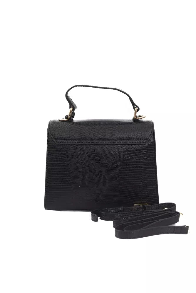 Baldinini Trend Elegant Black Shoulder Bag with Golden Accents