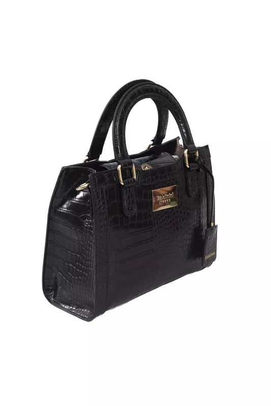 Baldinini Trend Elegant Black Shoulder Bag with Golden Accents