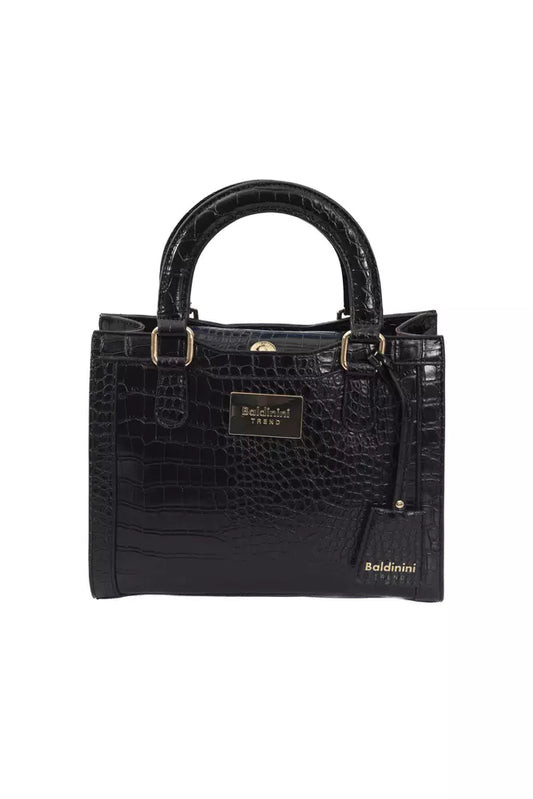 Baldinini Trend Elegant Black Shoulder Bag with Golden Accents