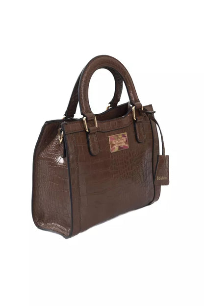 Baldinini Trend Elegant Brown Shoulder Bag with Golden Accents