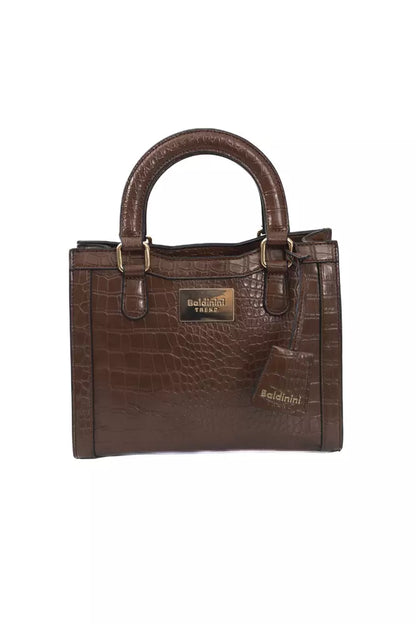 Baldinini Trend Elegant Brown Shoulder Bag with Golden Accents