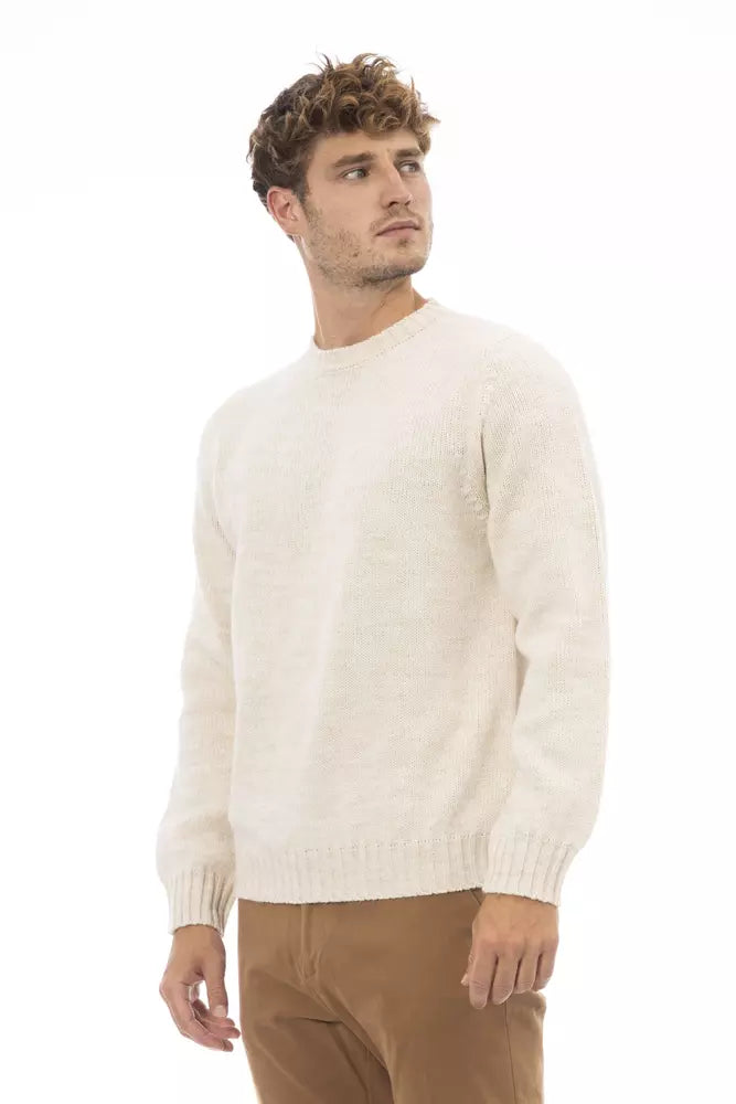 Alpha Studio Elegant Crewneck Alpaca Blend Sweater