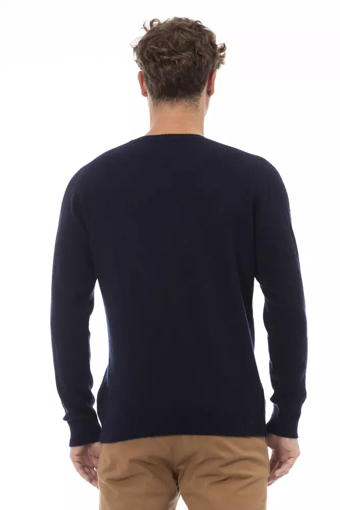 Alpha Studio Elegant Crewneck Pocket Sweater