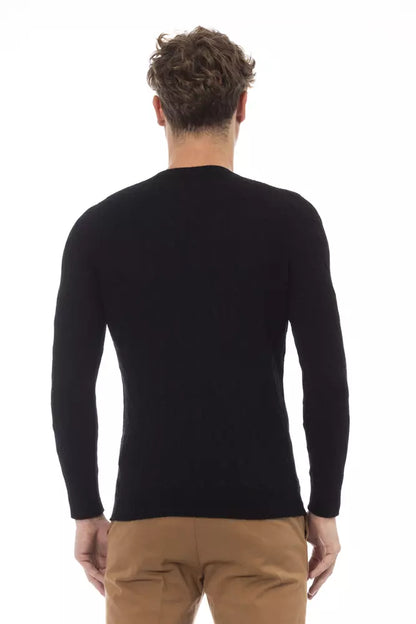 Alpha Studio Elegant Crewneck Sweater in Sumptuous Blend