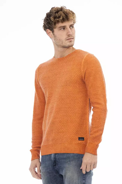 Distretto12 Chic Crew Neck Sweater in Vibrant Orange