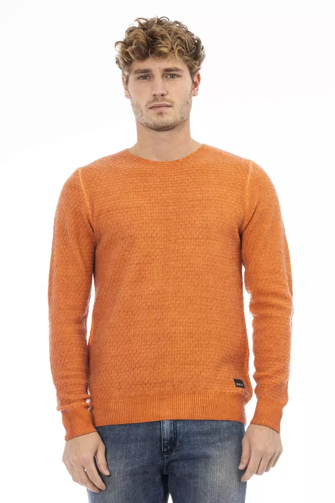 Distretto12 Chic Crew Neck Sweater in Vibrant Orange